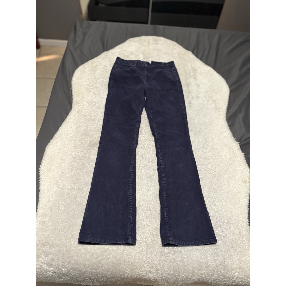 Gap Women's Navy Blue Corduroy Baby Boot Mid Rise Pants Size 27 4R Stretch